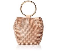 Jessica McClintock Bolso de Mano Gwen Ball con Anillo de Malla para Mujer, Noche, Oro Rosa, Talla única