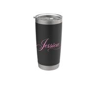 Jessica Nombre Mujeres Elegante Jess Esposa Elegante Chica Novia Vaso térmico de acero inoxidable de doble pared