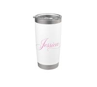 Jessica Nombre Mujeres Elegante Jess Esposa Elegante Chica Novia Vaso térmico de acero inoxidable de doble pared