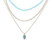 JESSICA SIMPSON Collar de 3 capas de piedras verdes de 38 a 43 cm y 18.5 pulgadas + 3 pulgadas