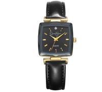 Jessica Simpson Diamond Collection - Reloj de pulsera para mujer, esfera cuadrada, correa de cuero, movimiento clásico de cuarzo, elegante reloj de vestir