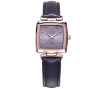 Jessica Simpson Diamond Collection - Reloj de pulsera para mujer, esfera cuadrada, correa de cuero, movimiento clásico de cuarzo, elegante reloj de vestir, Bronce/Gris, Classic