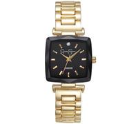 Jessica Simpson Diamond Collection - Reloj de pulsera para mujer, esfera cuadrada, correa de metal, movimiento clásico de cuarzo, elegante reloj de vestir, Dorado, 27