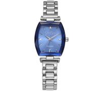 Jessica Simpson Diamond Collection - Reloj para mujer, cuarzo clásico, banda de metal, cara de cristal facetado barrle, elegante reloj de vestir para mujer, Plateado, 24