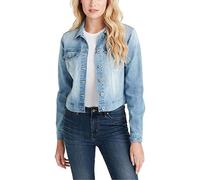 Jessica Simpson Mujer Manga Larga Chamarra de mezclilla - Azul - 1X