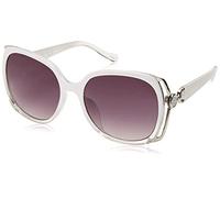 Jessica Simpson Women's J5686 Whf Non-Polarized Iridium Round Sunglasses, White Fade, 60 mm