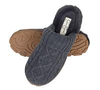 Jessica Simpson Womens Soft Cable Knit Slippers with Indoor/Outdoor Sole