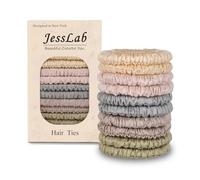 JessLab Coleteros de Satén Sin Daño, Ligas para El Cabello Sin Marcas para Mujeres, Suaves con Cabello Fino y Rizado, para Dormir y Fiestas, Paquete de 10 Piezas