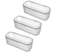 JessLab Organizador de Brochas de Maquillaje, Portalápices para Esponjas, Estuche de Almacenamiento Cosmético con Tapa, Caja para Tocador (3 Pack)