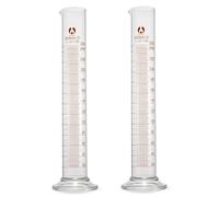 JESSTOLO 2 Pièces Cilindro de Medición Graduado de Vidrio de Borosilicato, para Laboratorio, Medicina, Escuela, Tubo de Ensayo, Glass Cylinder - 250 ml