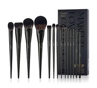Jessup Brochas de Maquillaje,14 Piezas Set de Pinceles Maquillaje Brochas de Base Kabuki, Pinceles Sombra de Ojos,Corrector, Polvo,Delineador,Ceja,Difuminar,Negro T336