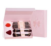 Jessup Brochas de Maquillaje Facial con Esponja Maquillaje,7pcs Brochas Maquillaje Doble Punta para Base,Contorno,Rubor, Iluminador y Corrector,set brochas maquillaje con caja de regalo, T506