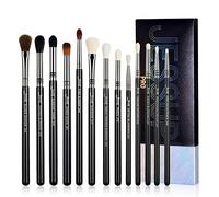 Jessup Brochas de Maquillaje Ojos,Set de Brochas Maquillaje Profesional para Sombras de Ojos,Brocha de Licuadora Maquillaje Sintética Premium,13 Piezas Negro T338