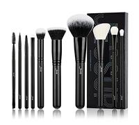 Jessup Brushes 10pcs Juego de brochas de maquillaje profesional Base en polvo Rubor Contorno Bronceador Corrector Sombra de ojos Mezcla de cejas Delineador de ojos Spoolie T323