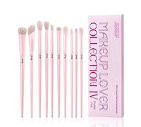 Jessup Set 10 Pcs Brochas Maquillaje de Ojos Rosas para Corrector, Sombra, Delineador, Mezclar - Sintético Primera T496