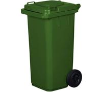 Jestic Cubo de basura 120 240 para basura basura con ruedas de goma silenciosas para recogida diferenciada, reciclaje interior exterior EN840 (120 Litros, Verde)