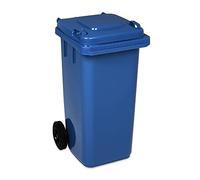 Jestic Cubo de Basura 120L con Ruedas de Goma Silenciosas para Recogida Diferenciada, Reciclaje Interior/Exterior EN840 (Azul, 120L)