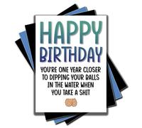 Jesting Jackass Divertida tarjeta de cumpleaños para mejor amigo colega tarjeta de cumpleaños grosera novedad tarjetas sumergir tus bolas en el agua cuando tomas una diversión C602
