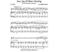 Jesu, Joy Of Man's Desiring for Tenor Saxophone and Piano by J.S. Bach