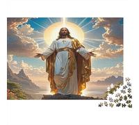 Jesucristo 1000 Piezas para Adultos Mujeres Jesús con Brazos Abiertos Juego Familiar Divertido y Desafiante y Regalo 38x26cm/1000pzs