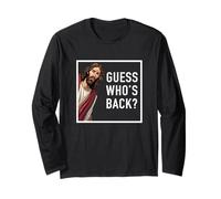 Jesucristo Adivina quién está de vuelta Dios Divertido Regalo cristiano de la iglesia Manga Larga