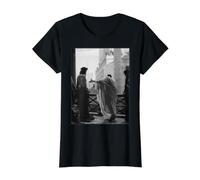 Jesucristo Arrestado Poncio Pilato Pintura Bíblica Negro Camiseta gráfica económica, Mujer, Negro, XL