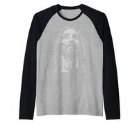 Jesucristo Biblia Cristiana Texto Retrato Evangelio De Juan Camiseta Manga Raglan