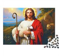 Jesucristo Buen Pastor 1000Pz para Toda la Familia Jesús el Buen Pastor para Mujeres Regalos para Hombres y Adultos 52x38cm/1000pzs