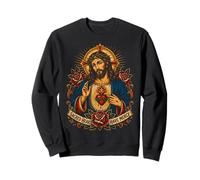 Jesucristo Corazón Ten Misericordia Arte Devocional Católico Fe Sudadera