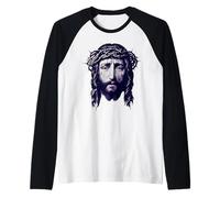 Jesucristo Corona de Espinas Nuevo Testamento Dios Evangelio Camiseta Manga Raglan