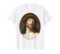 Jesucristo Coronado de Espinas Pintura Guido Reni 1622 Camiseta gráfica económica, Hombre, Blanco, S