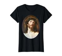 Jesucristo Coronado de Espinas Pintura Guido Reni 1622 Camiseta gráfica económica, Mujer, Negro, S