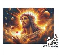 Jesucristo cósmico Rompecabezas 1000 Piezas Jesús Estrella Arte Cartón Premium para Adultos Reunión Amigos para Relajarse Mejor Regalo Oferta 52x38cm/1000pcs