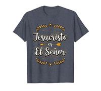 Jesucristo Es El Señor Mensajes Cristianos Regalo Camiseta, Hombre, Azul Jaspeado, XXL