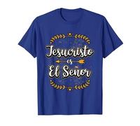 Jesucristo Es El Señor Mensajes Cristianos Regalo Camiseta, Hombre, Azul Real, M