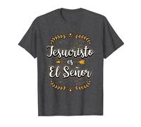 Jesucristo Es El Señor Mensajes Cristianos Regalo Camiseta, Hombre, Jaspeado Oscuro, XXL