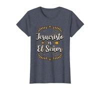 Jesucristo Es El Señor Mensajes Cristianos Regalo Camiseta, Mujer, Azul Jaspeado, S