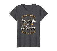Jesucristo Es El Señor Mensajes Cristianos Regalo Camiseta, Mujer, Jaspeado Oscuro, XS