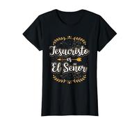 Jesucristo Es El Señor Mensajes Cristianos Regalo Camiseta, Mujer, Negro, XS