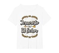 Jesucristo Es El Señor Mensajes Cristianos Regalo Camiseta, Mujer Tallas Grandes, Blanco, 3XL Grande