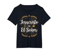 Jesucristo Es El Señor Mensajes Cristianos Regalo Camiseta, Mujer Tallas Grandes, Negro, 3XL Grande