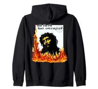 Jesucristo Fuego Pecado Original TxRxP Herejía Dios Metalero Sudadera con Capucha