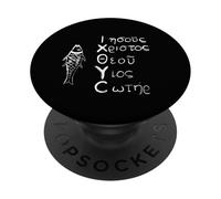 Jesucristo Ichthys Símbolo de pez Hijo de Dios Salvador PopSockets PopGrip Adhesivo