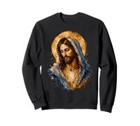 Jesucristo Manto Azul Icono Sagrado Fe Obra De Arte Sudadera