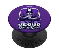 Jesucristo mi Fuerza Dios es Bueno Crucifijo Cristiano PopSockets PopGrip Adhesivo