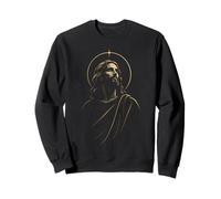 Jesucristo Minimal Line Art Retrato Cristiano Fe Icono Sudadera