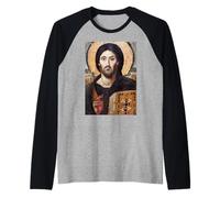 Jesucristo Pantocrátor Icono del Monasterio de Santa Catalina Camiseta Manga Raglan