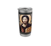 Jesucristo Pantocrátor Icono del Monasterio de Santa Catalina Vaso térmico de acero inoxidable de doble pared