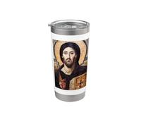 Jesucristo Pantocrátor Icono del Monasterio de Santa Catalina Vaso térmico de acero inoxidable de doble pared