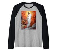 Jesucristo predicando a los Espíritus en el Infierno de la cárcel Camiseta Manga Raglan
